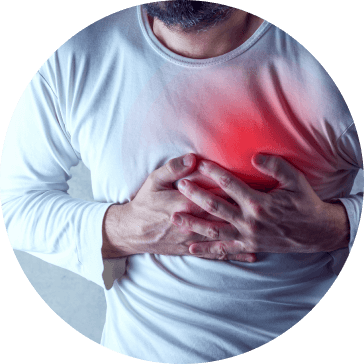 Icono representando problemas de corazón y presión