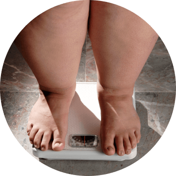 Icono representando lucha contra el sobrepeso